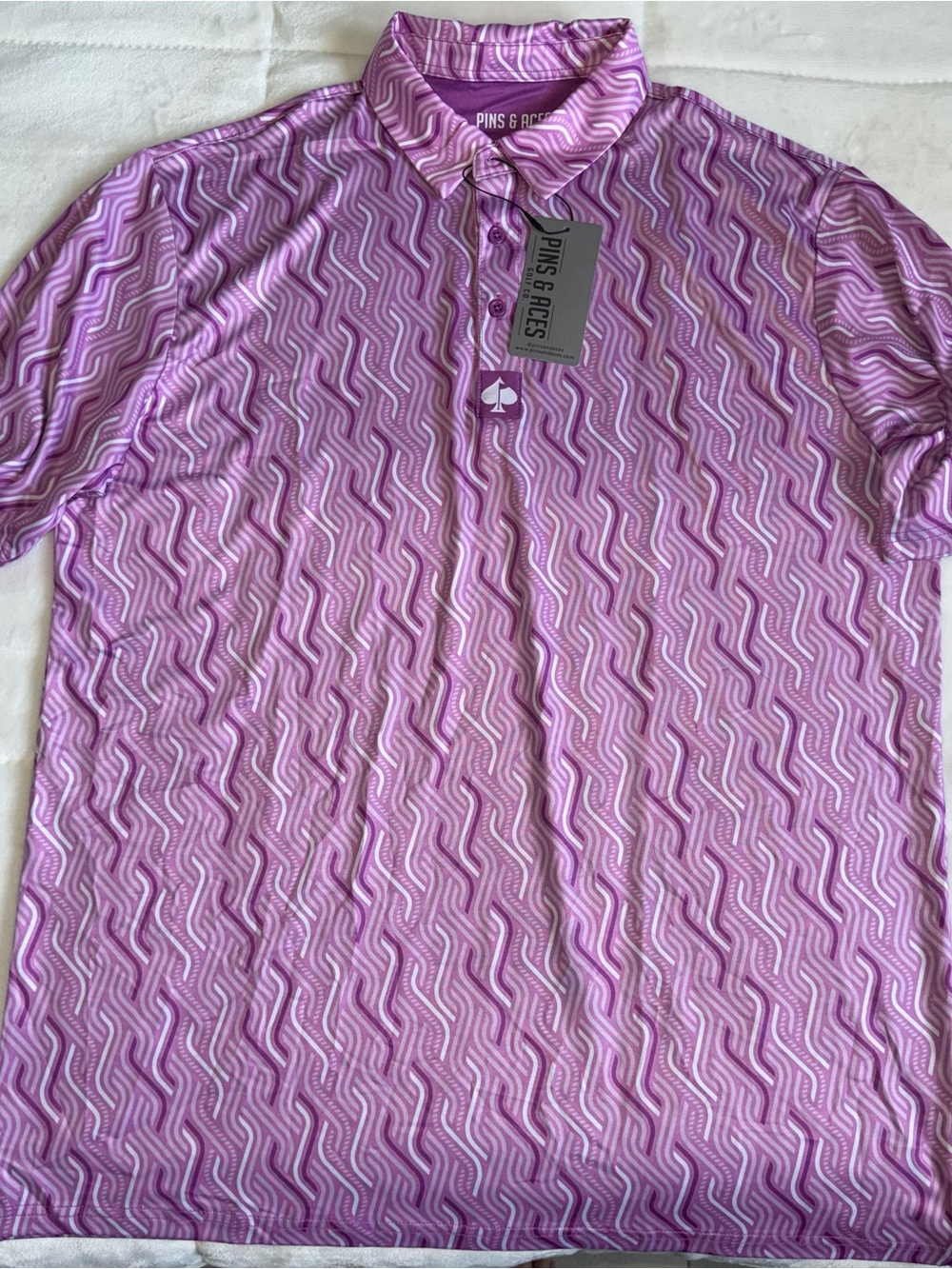 Men's Pins & Aces Wave-Print Polo Shirt